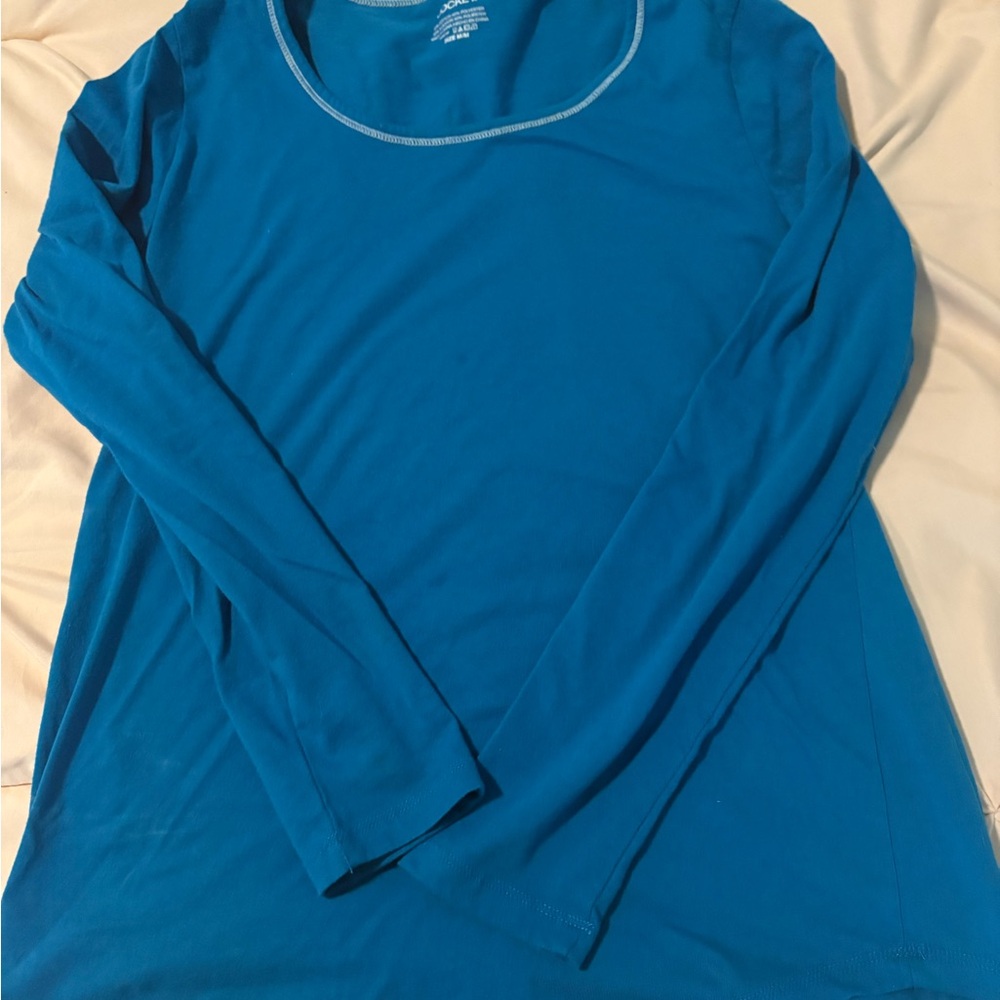 Jockey Women’s Activewear Long-sleeve Teal Shirt Size Medium
